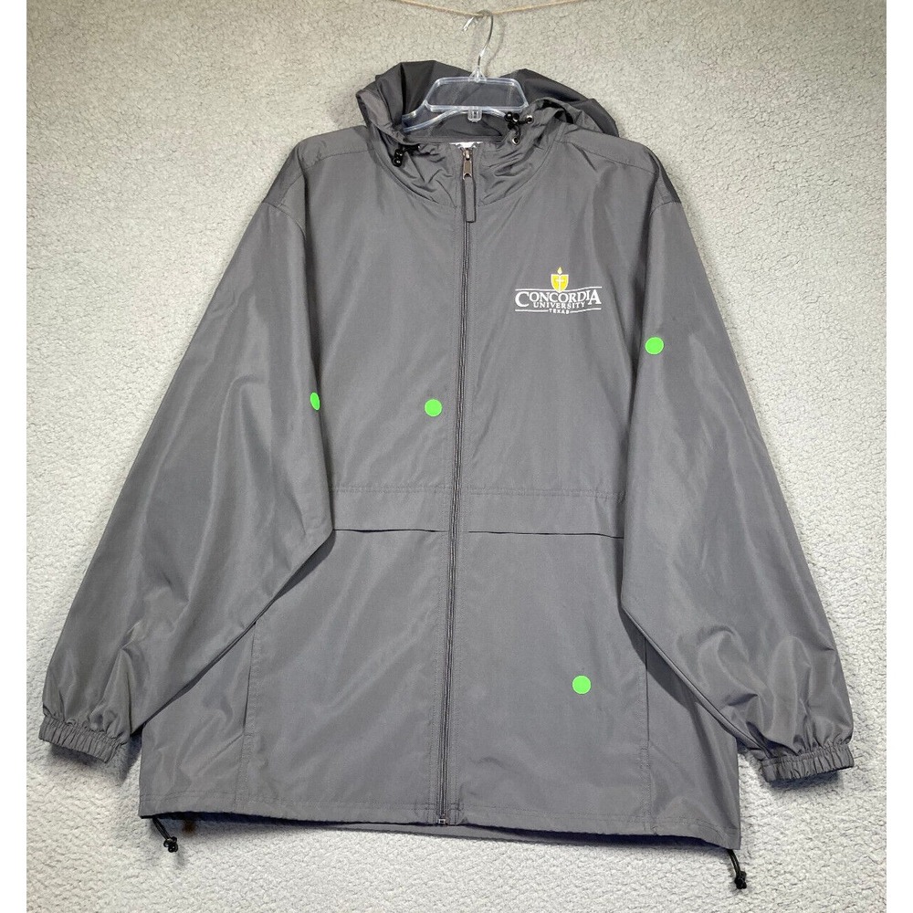 Concordia University Texas Jacket Adult XL Gray Lightweight Windbreaker‎ STAINS